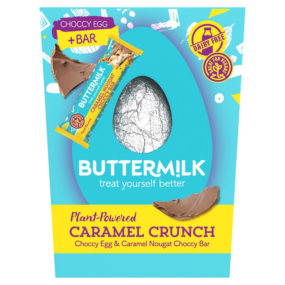 Buttermilk Plant Powered Caramel Crunch Choccy Egg & Caramel Nougat Bar 180g