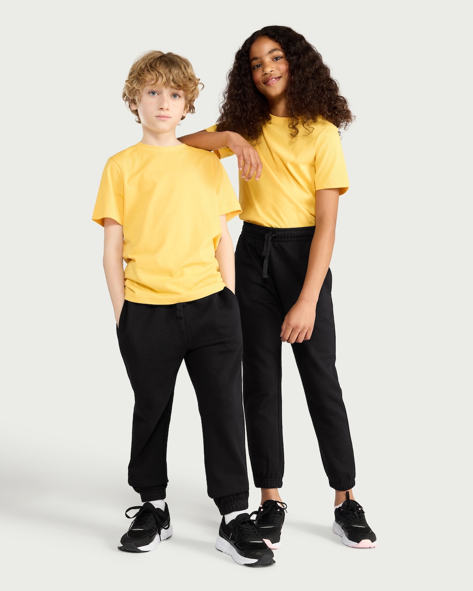 image 1 of F&F School Unisex 2-Pack Cotton Rich Joggers in Black