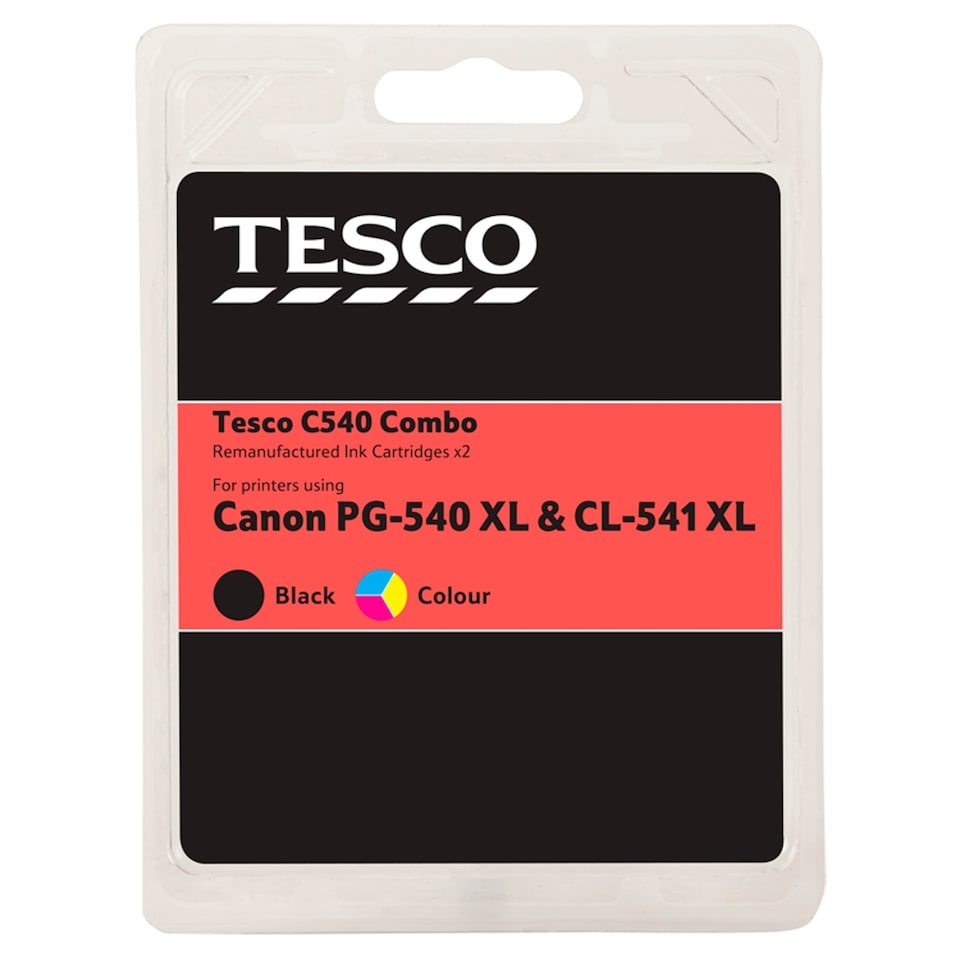 Tesco Remanufactured Canon PG-540 XL Black & CL-541 XL Colour Multipack Ink Cartridges