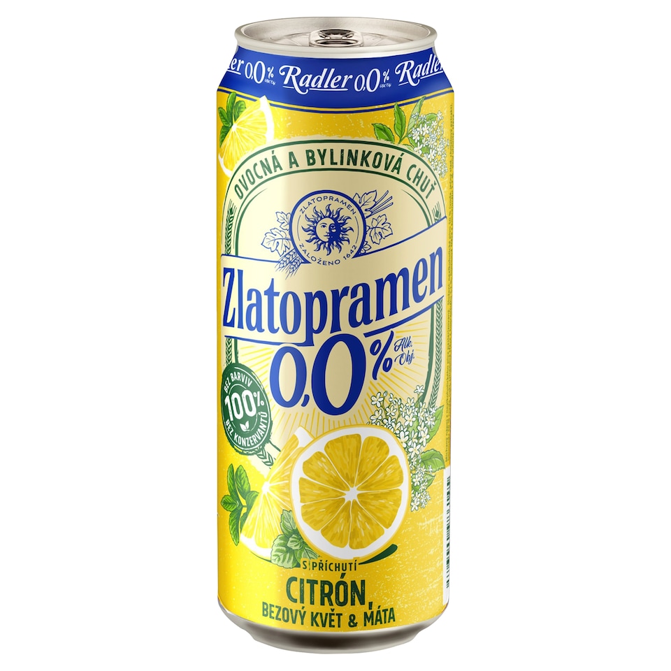 Obrázek 1 pro produkt Zlatopramen radler citrón, bezový květ & máta 0,5l