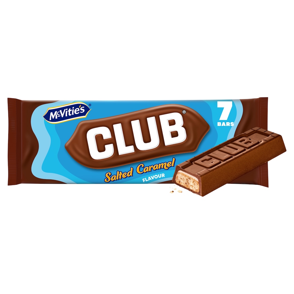image 1 of McVitie's Club Salted Caramel Chocolate Biscuit Bars Multipack, 7 Pack 154g