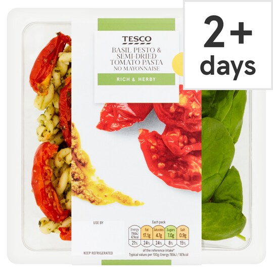 Tesco Pesto Pasta With Semi Dried Tomatoes 225G Tesco Groceries