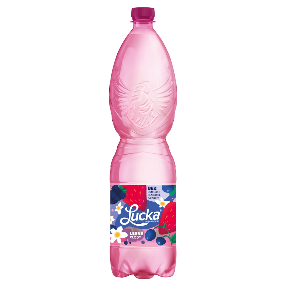 Lucka Tvoj vodný anjel Pramenitá voda jemne perlivá lesné plody 1,5 l