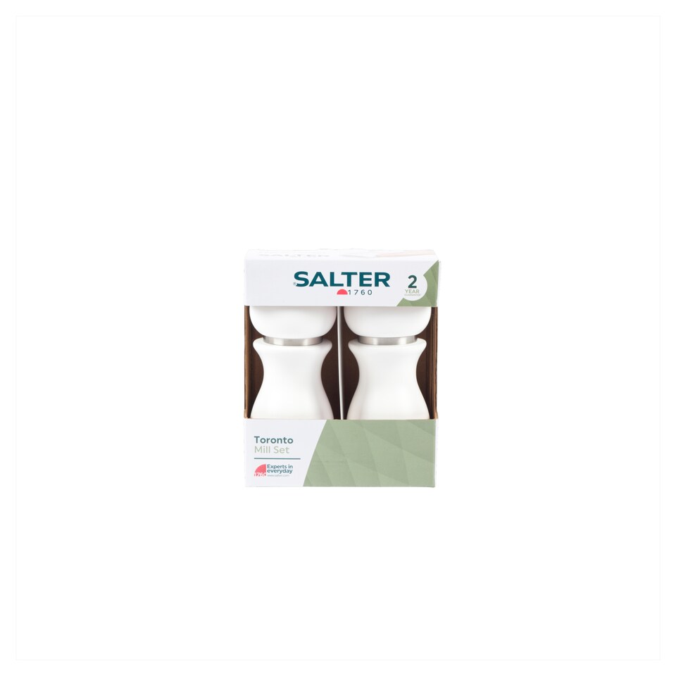image 1 of Salter Toronto White Wooden Mill Set