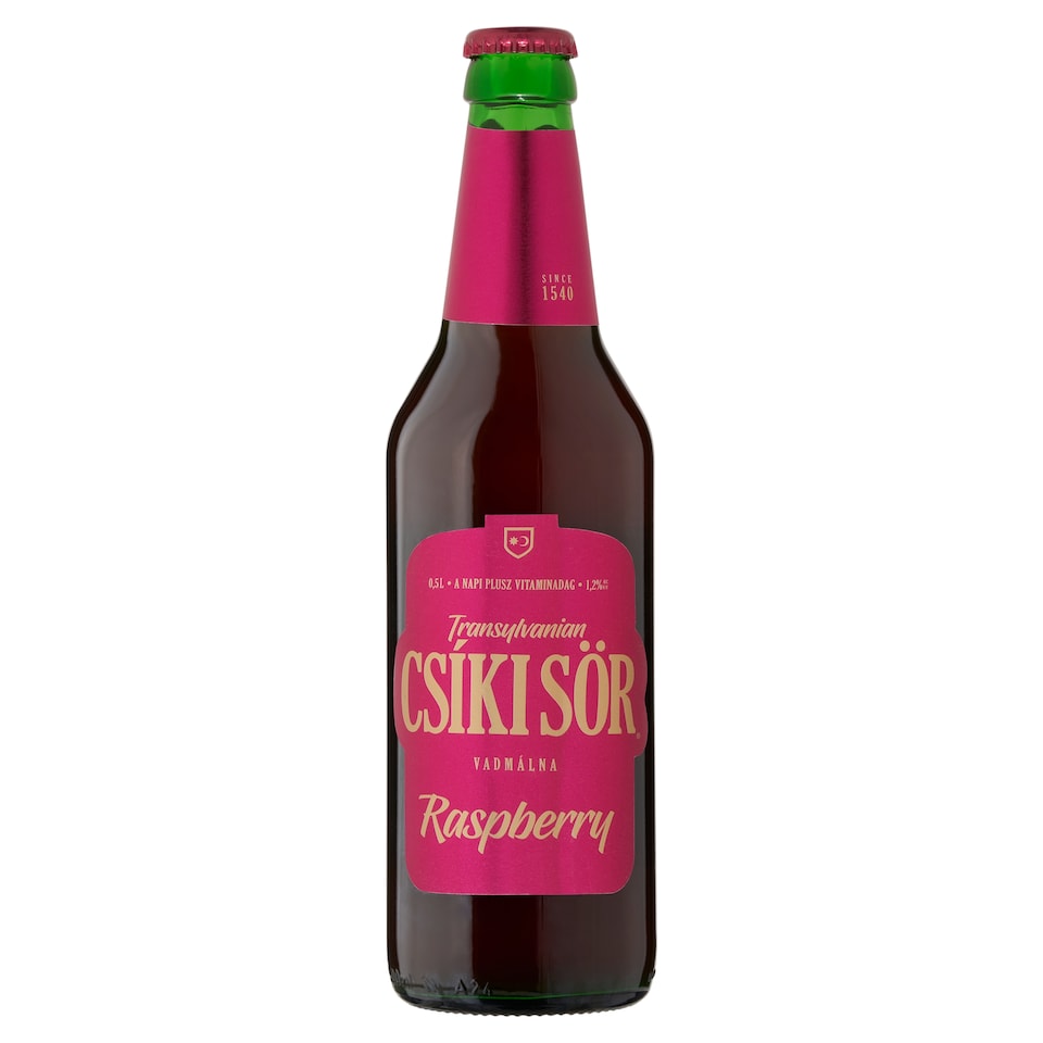 image 1 of Csíki Sör Vadmálna Lager Beer and Raspberry Soft Drink Mix with Vitamins 1,2% 500 ml