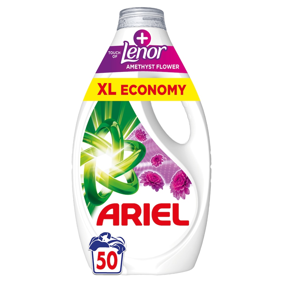 Obrázek 1 pro produkt Ariel Tekutý Prací Prostředek, 50 Praní, + Touch Of Lenor Amethyst Flower
