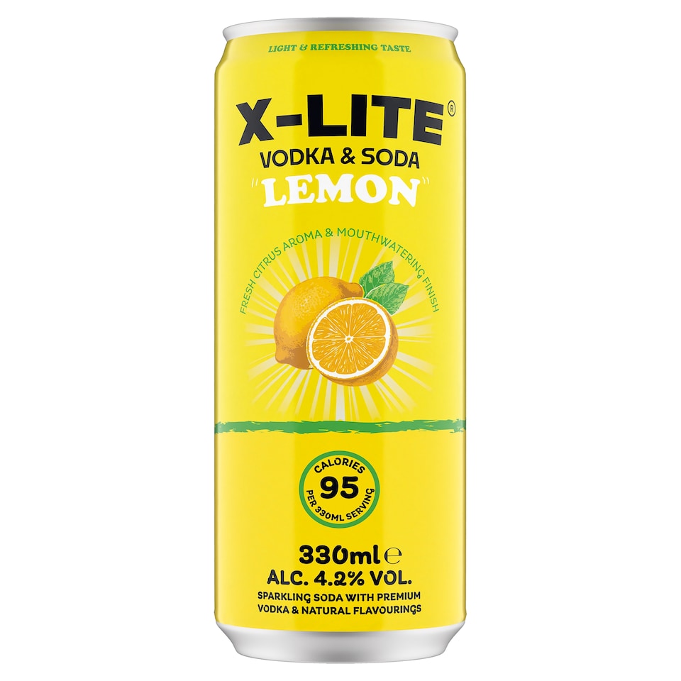 X-Lite Sugar Free Vodka And Soda Drink 330Ml