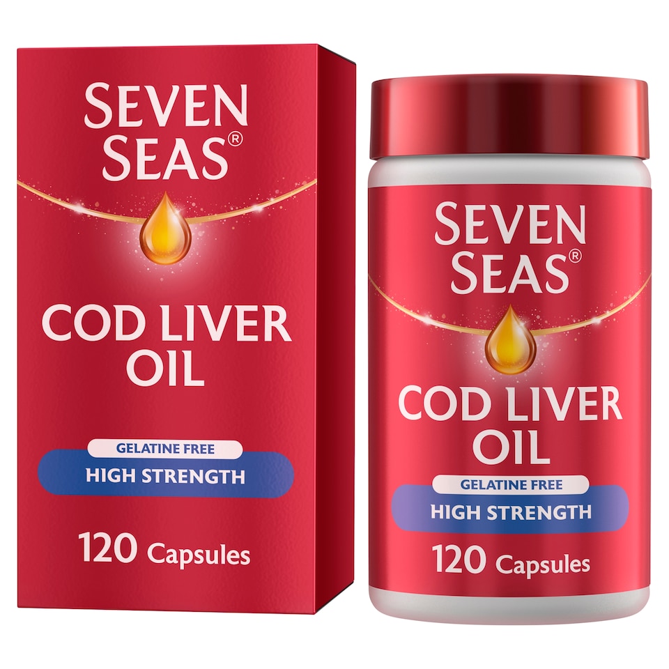 image 1 of Seven Seas Cod Liver Oil Gelatine Free High Strength 120s