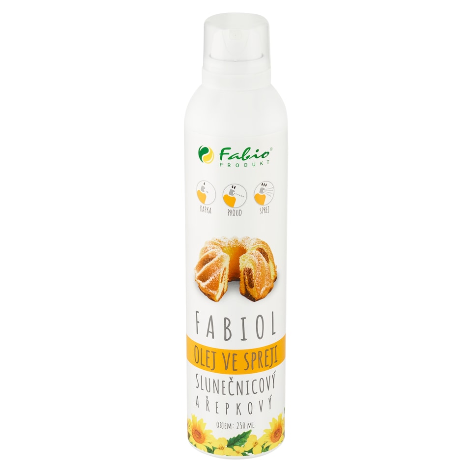 Obrázek 1 pro produkt Fabio Produkt Fabiol olej ve spreji slunečnicový a řepkový 250ml