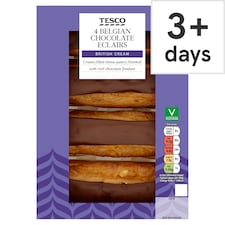 Tesco 4 Belgian Chocolate Eclairs
