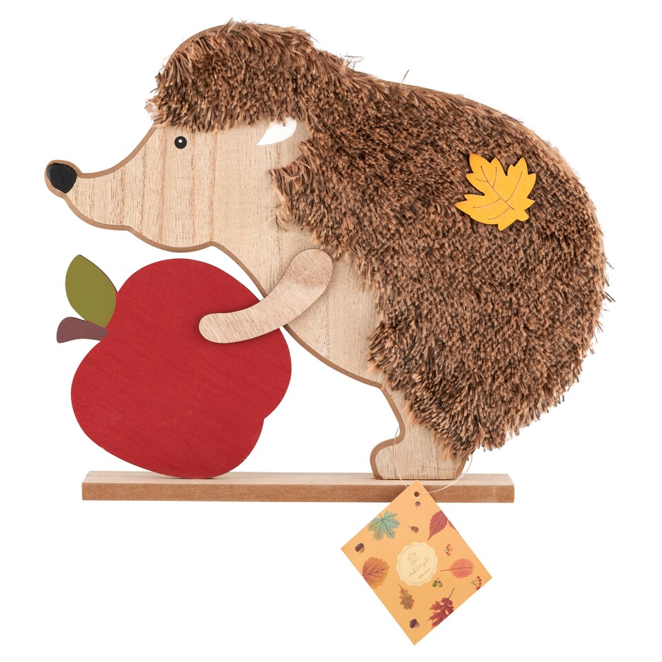 Mobil Digital Wooden Hedgehog with Apple Decoration 29 x 5 x 24 cm