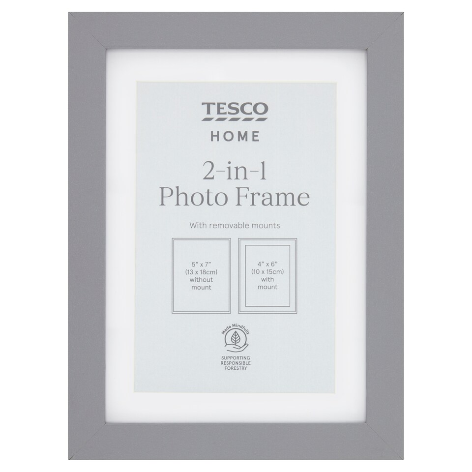 image 1 of Tesco Photo Frame 2 In 1 Grey