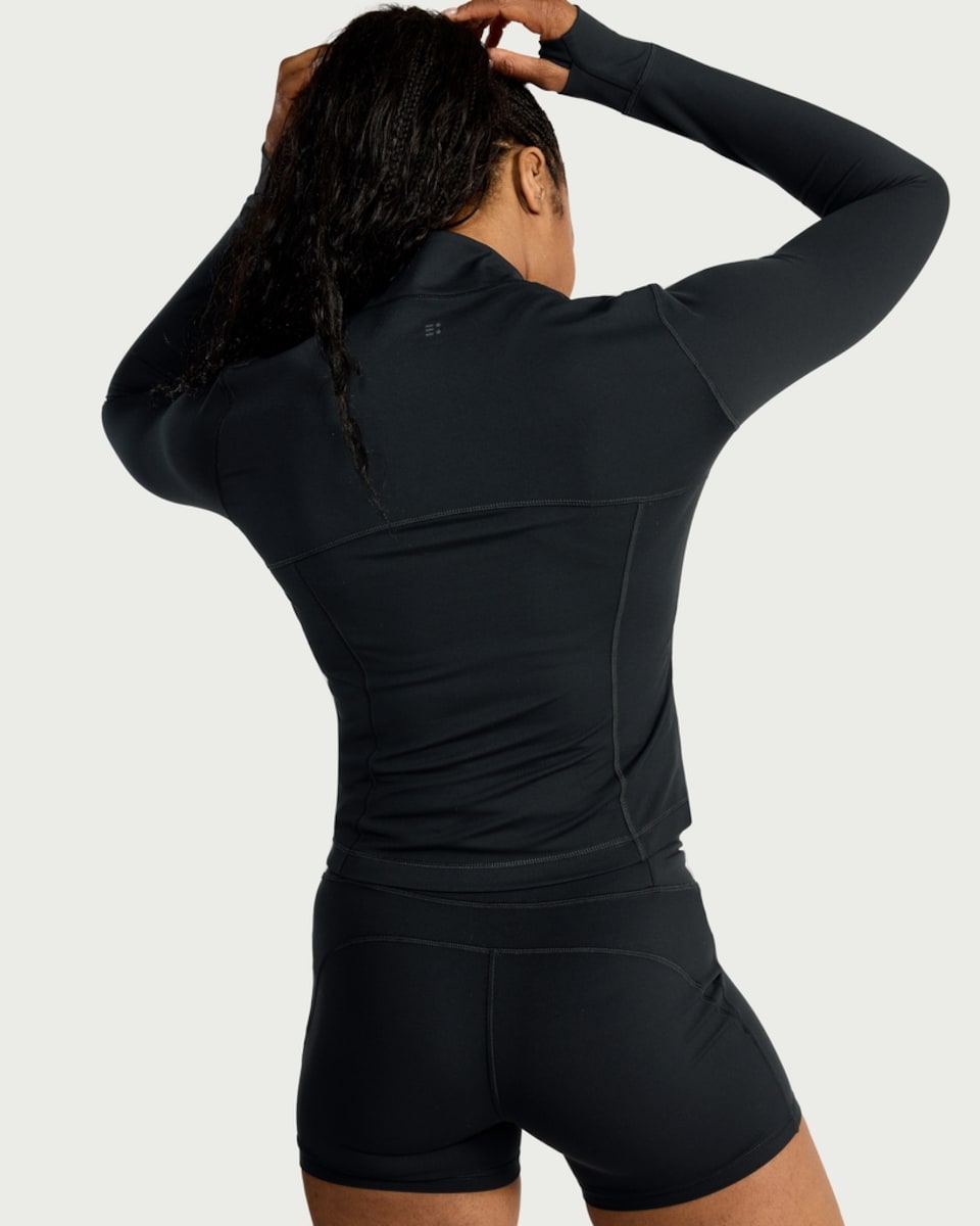image 1 of F&F Active ULTRAMOVE Zip Front Jacket in Black