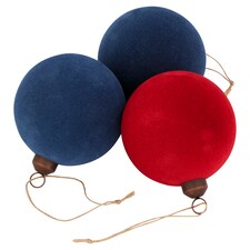 Tesco 3 Pack Frosted Forest Flocked Baubles