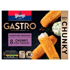 Youngs Gastro Signature Breaded Chunky Fish Fingers 320G Tesco