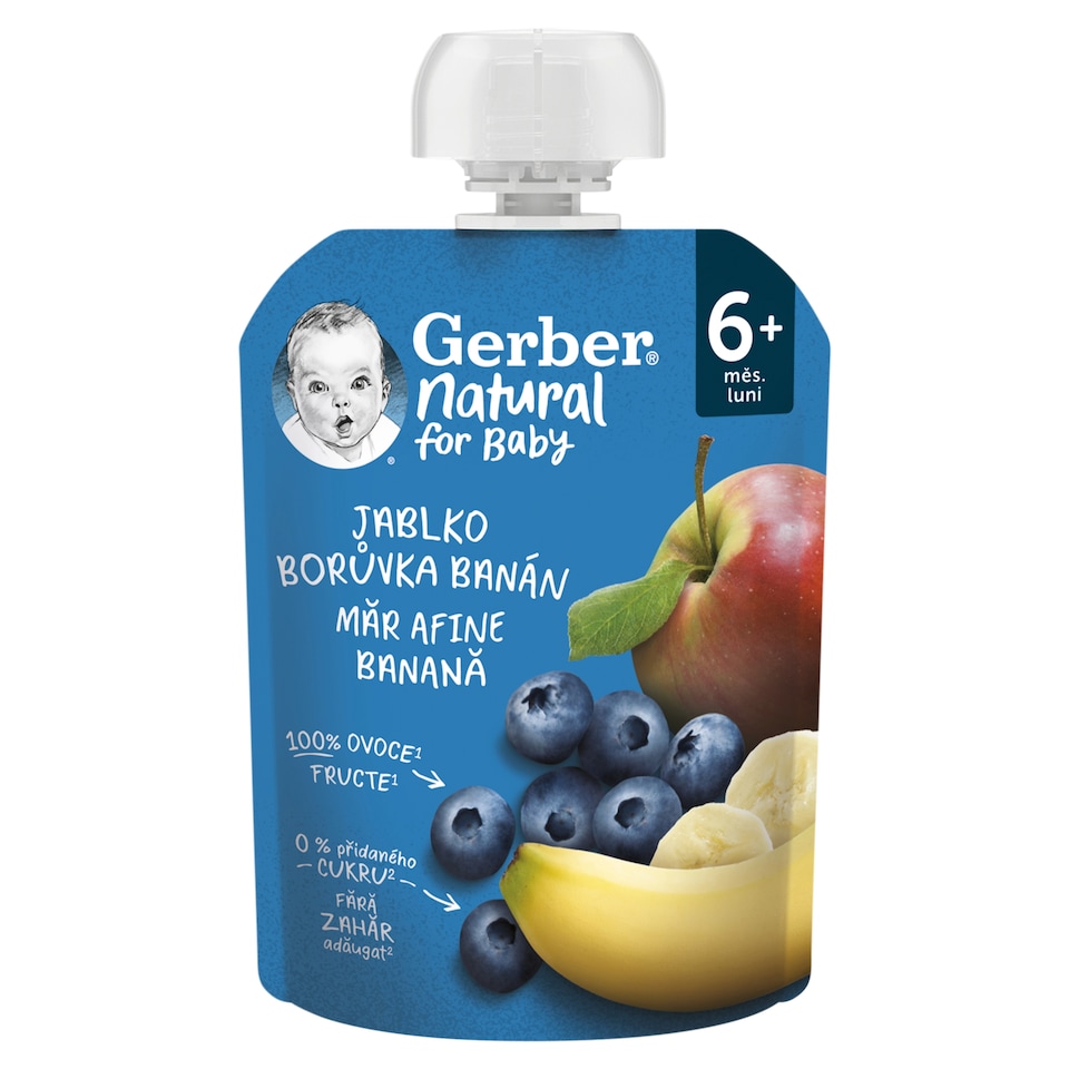 image 1 of Gerber Apple-Blueberry-Banana Fruit Puree 6+ Months 90 g