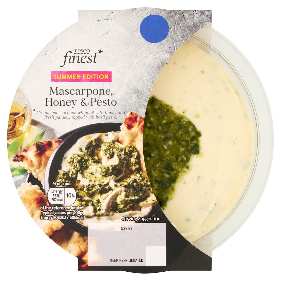 Tesco Finest Mascarpone, Honey & Pesto Dip 160g