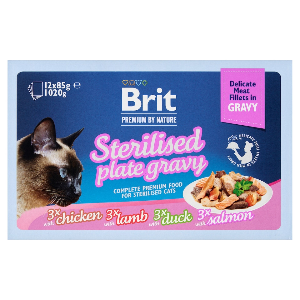 Obrázek 1 pro produkt Brit Premium by Nature Kompletní prémiové mokré krmivo pro dospělé kastrované kočky 12 x 85g (1020g)