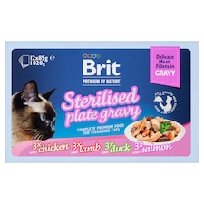 Brit Premium by Nature Kompletní prémiové mokré krmivo pro dospělé kastrované kočky 12 x 85g (1020g)