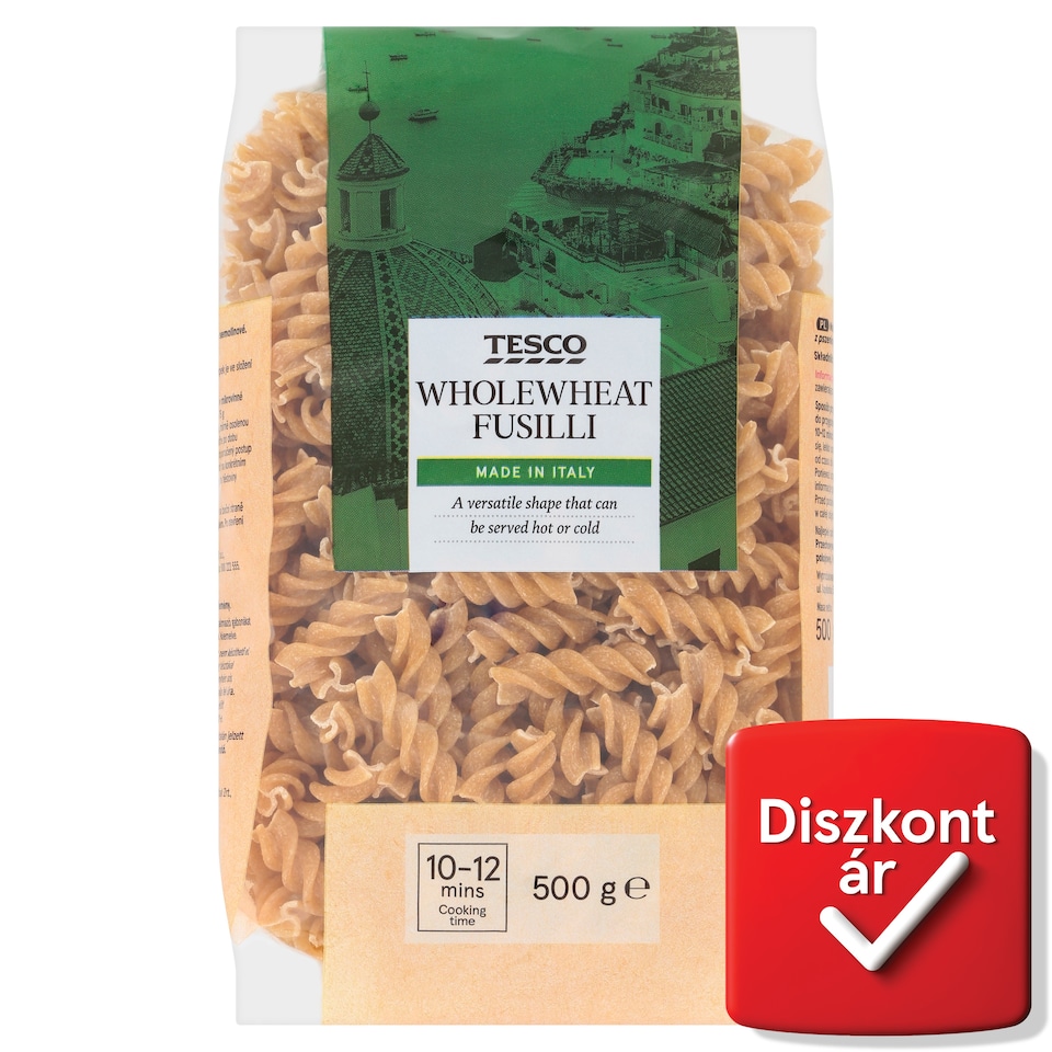 Tesco Wholewheat Fusilli Durum Dry Pasta 500 g