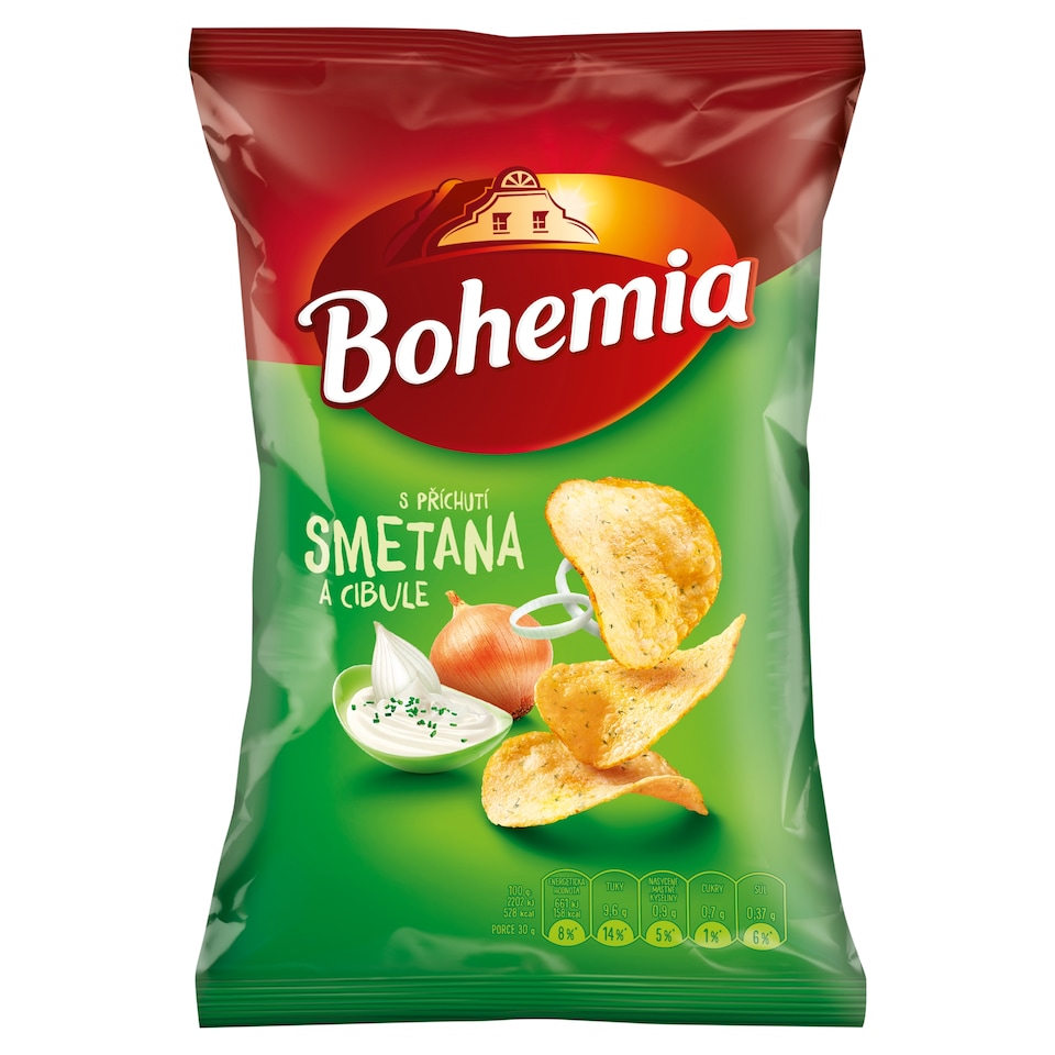 Bohemia Chips s příchutí smetana a cibule 60g