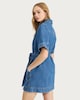 image 3 of F&F Pure Cotton Button Up Belted Mini Dress in Navy