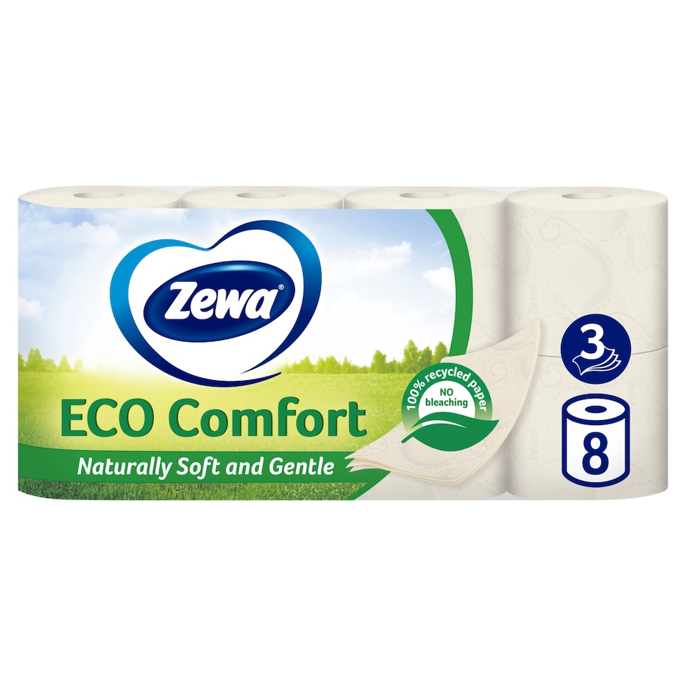 image 1 of Zewa Eco Comfort Toilet Paper 3 Ply 8 Rolls