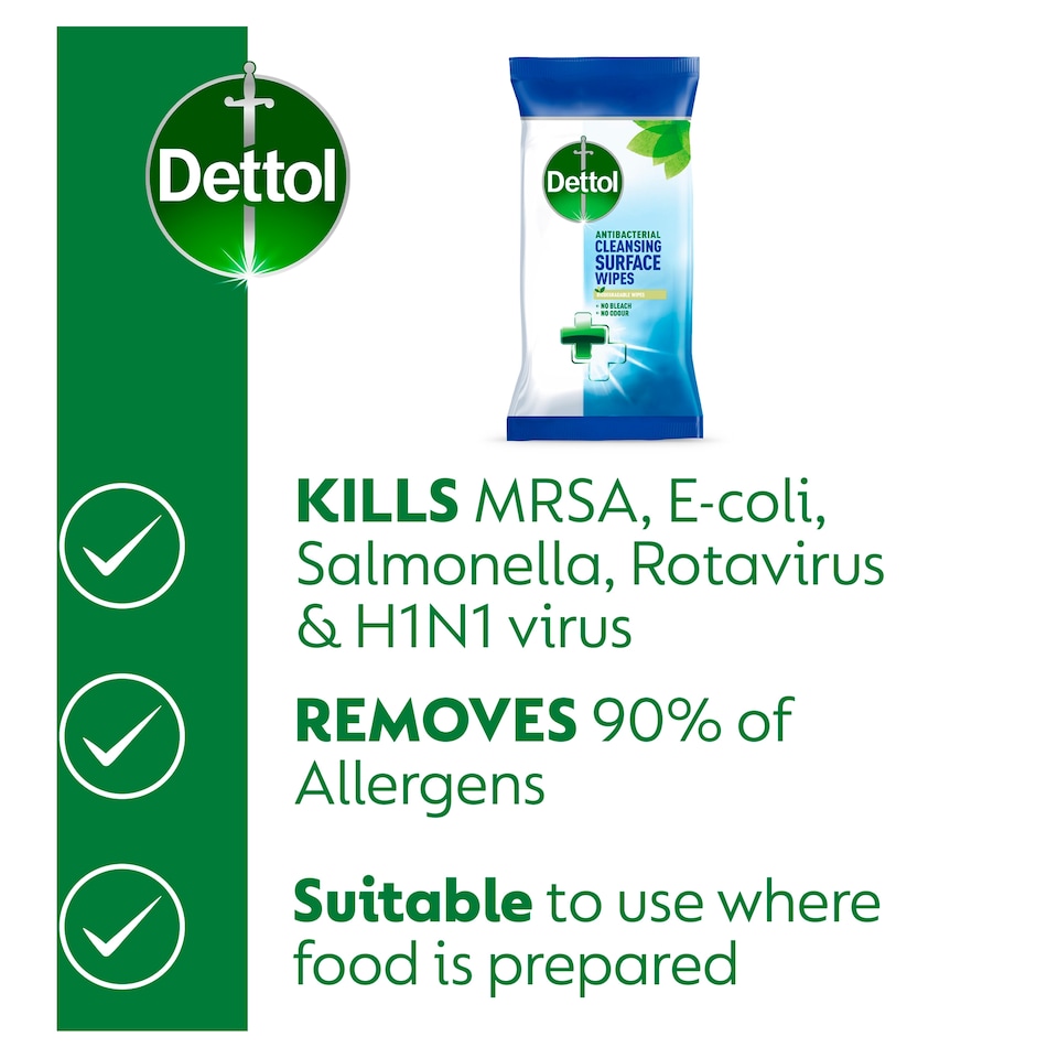 image 1 of Dettol Antibacterial Multi Surface Cleaning Wipes 126 Pack