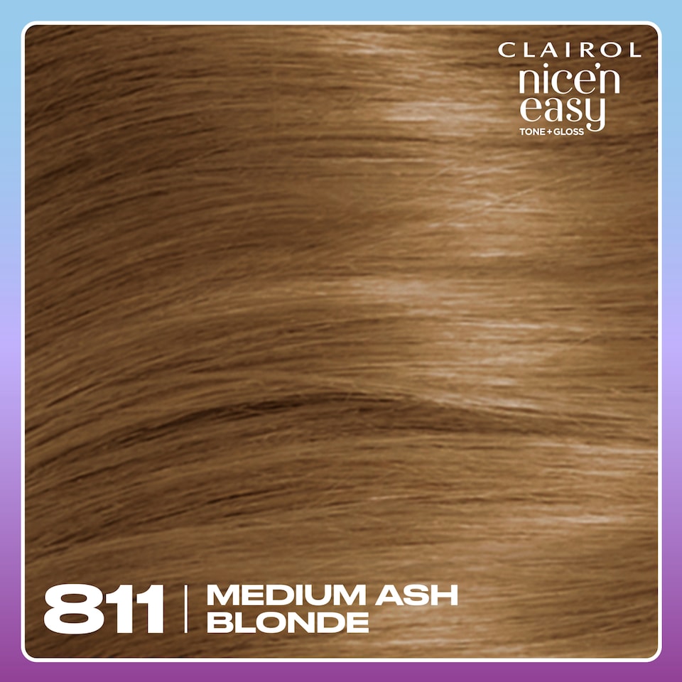 image 1 of CLAIROL NICE'N EASY TONE+GLOSS SEMI PERMANENT HAIR DYE - 811/73 MEDIUM ASH BLONDE