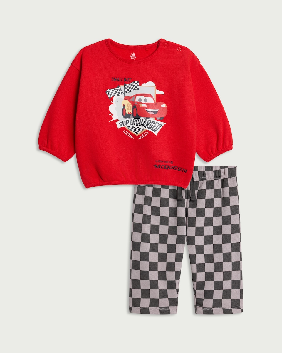 Disney Lightning McQueen 2-Piece Cotton Rich Sweatshirt and Joggers Set in Red