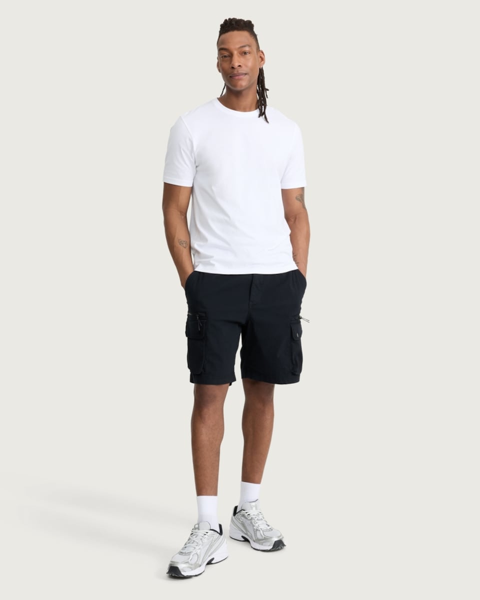 image 1 of F&F Cotton Rich Cargo Shorts in Black