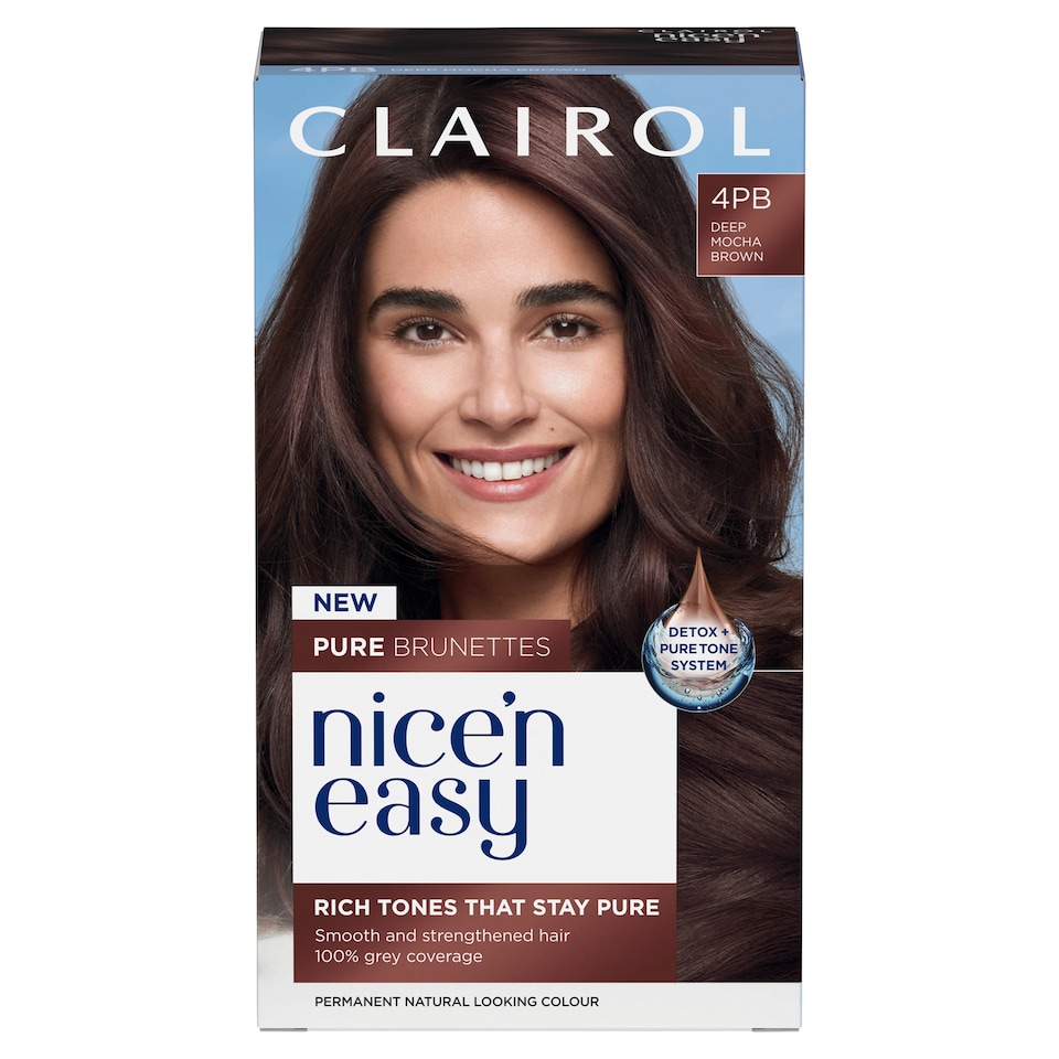 image 1 of Clairol Nice'N Easy Crème Pure Brunettes Permanent Hair Dye Kit - 4PB Deep Mocha Brown