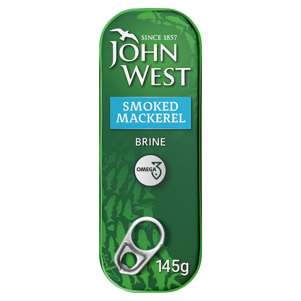 JOHN WEST SMOKED MACKEREL IN BRINE 145G