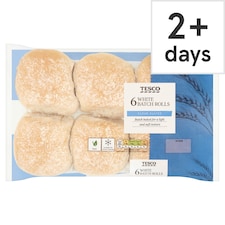 Tesco White Batch Rolls 6 Pack