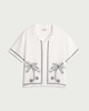 image 4 of F&F Boys Palm Tree Embroidered Shirt in White