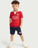 image 1 of F&F Boys England Football Polo Shirt and Shorts Set in Red