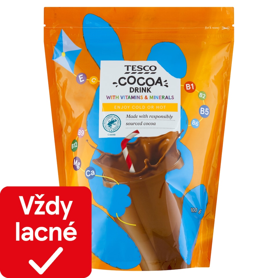 Tesco Sladená instantná kakaová zmes na prípravu nápoja 800 g