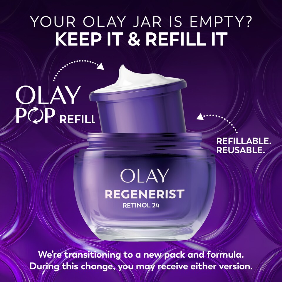 image 1 of Olay Retinol 24 Night Cream Face Moisturiser REFILL. Anti Ageing Skincare, 50ml