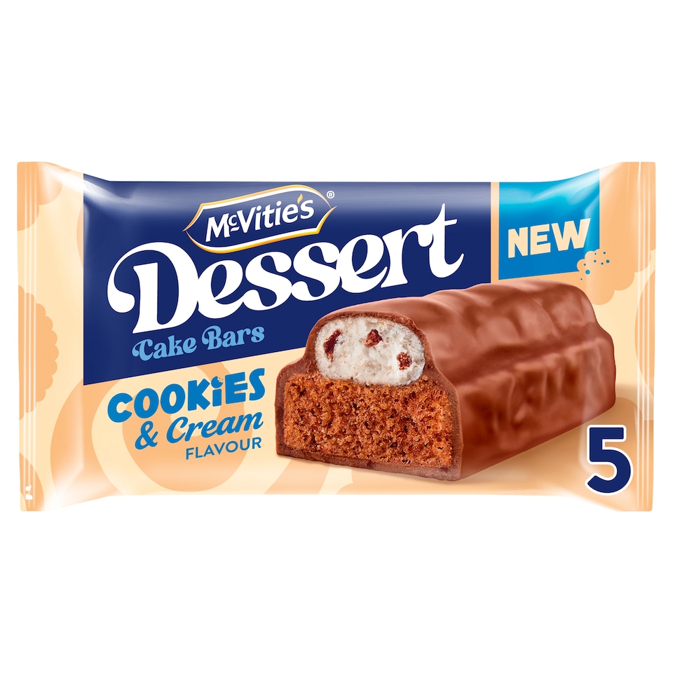 McVitie's Dessert Cookies & Cream Flavour Cake Bars 5 x 24g