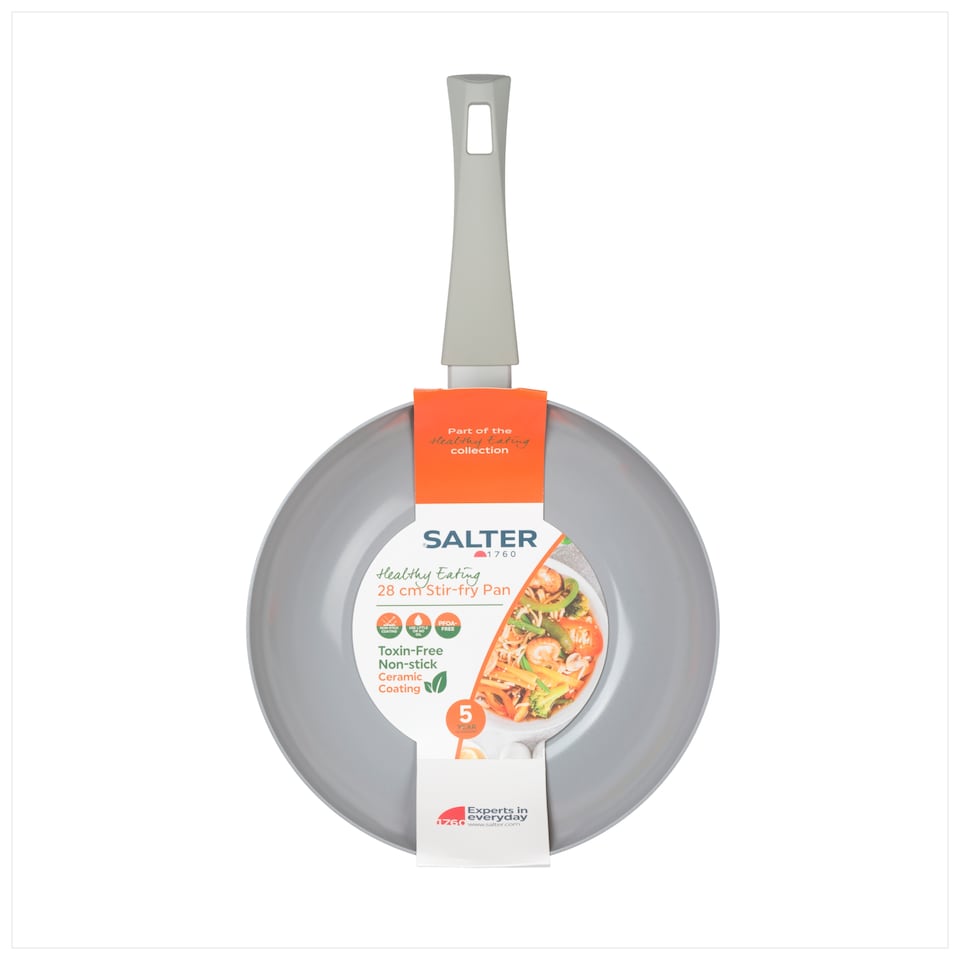 image 1 of Salter Healthy Eating Ceramic Stir Frying Pan 28cm