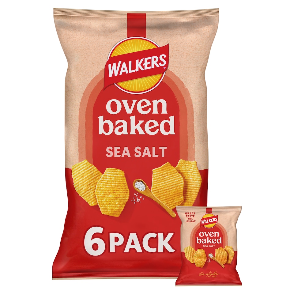 image 1 of Walkers Baked Salted Multipack Crisps 6x22g