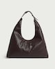 image 1 of SACHA Faux Leather Woven Shoulder Bag in Brown