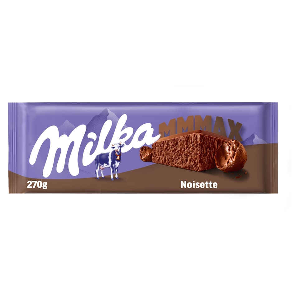 Milka Mmmax Noisette Alpine Milk Chocolate With Hazelnut Paste 270 G