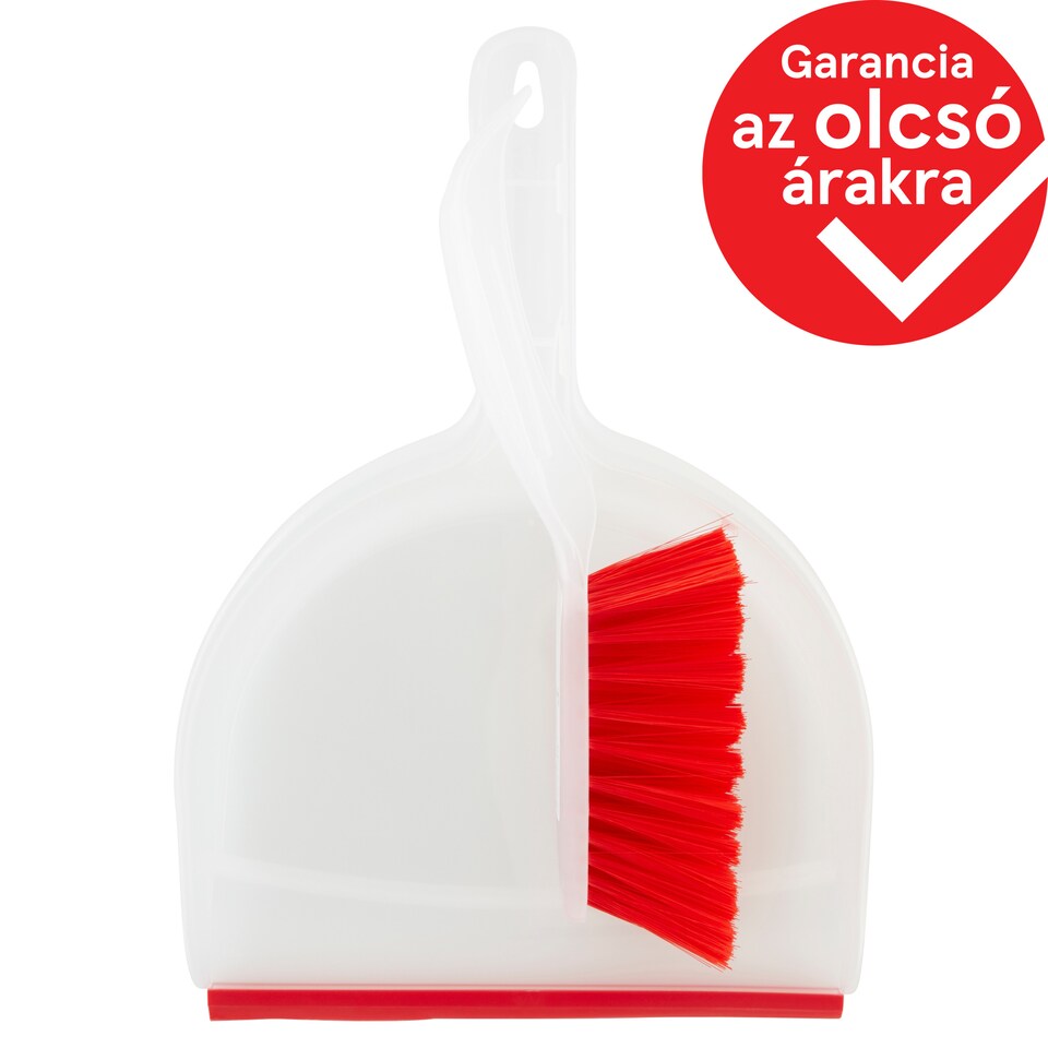 Tesco Basics Red Dustpan and Brush Set