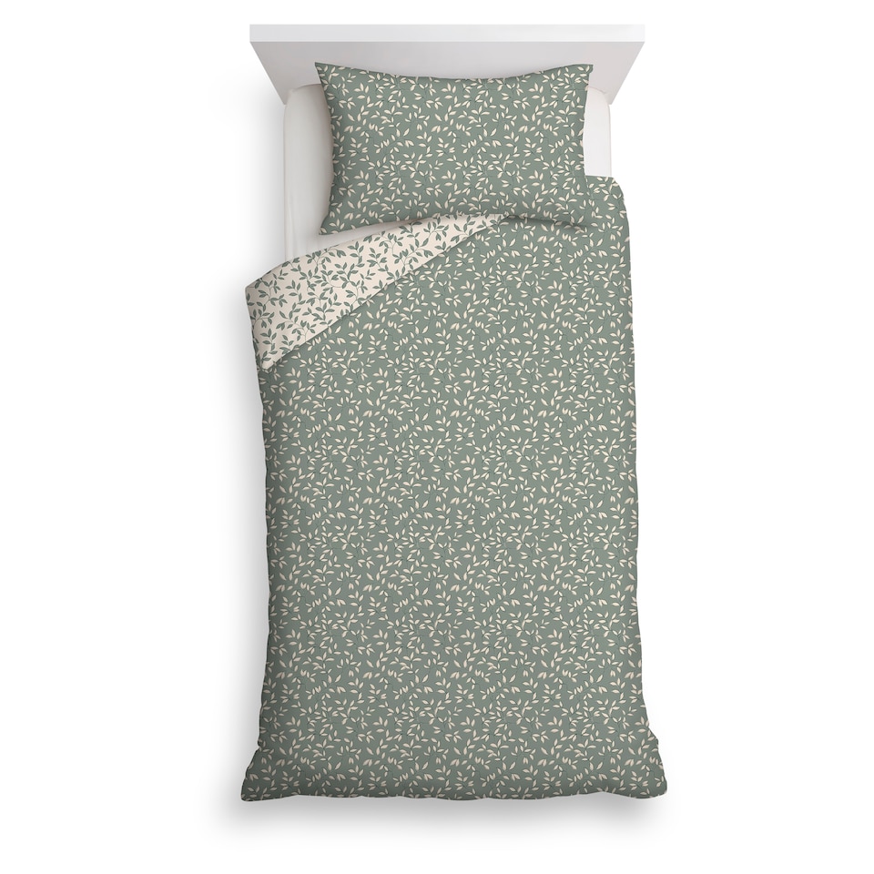 F&F Home Green Ditsy Leaf Duvet Set Single