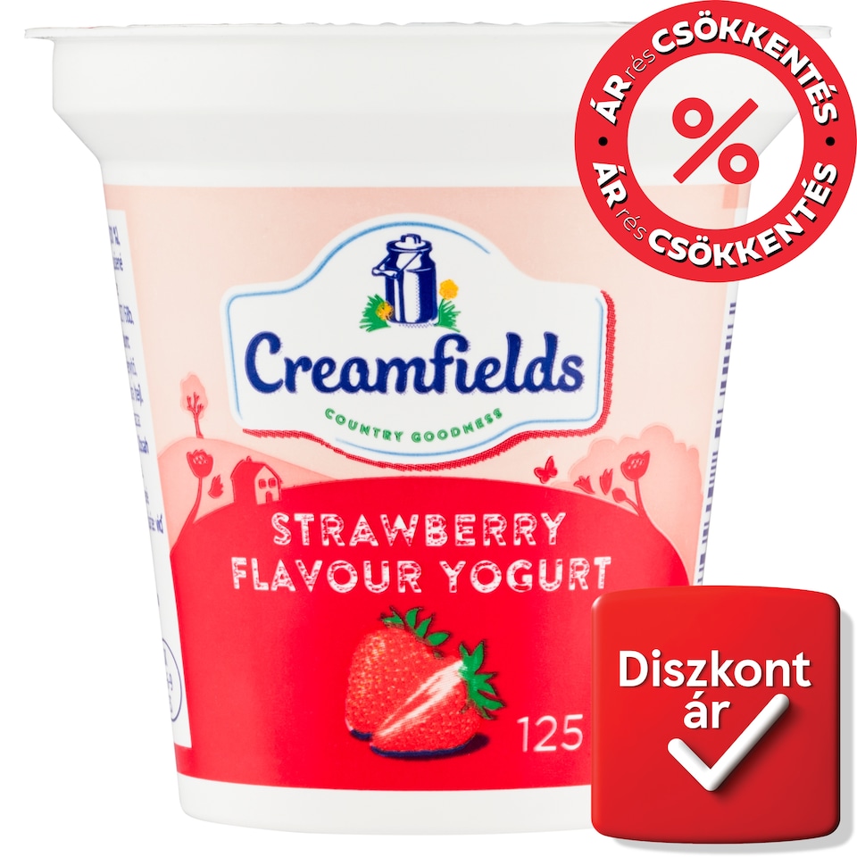 Creamfields zsírszegény eperízű joghurt 125 g