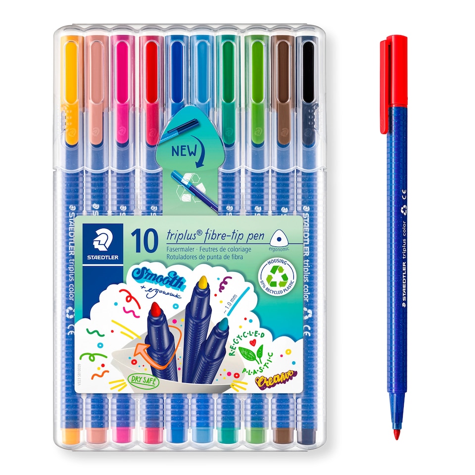 image 1 of Staedtler Triplus Colour Fibre Tips 10 Pack