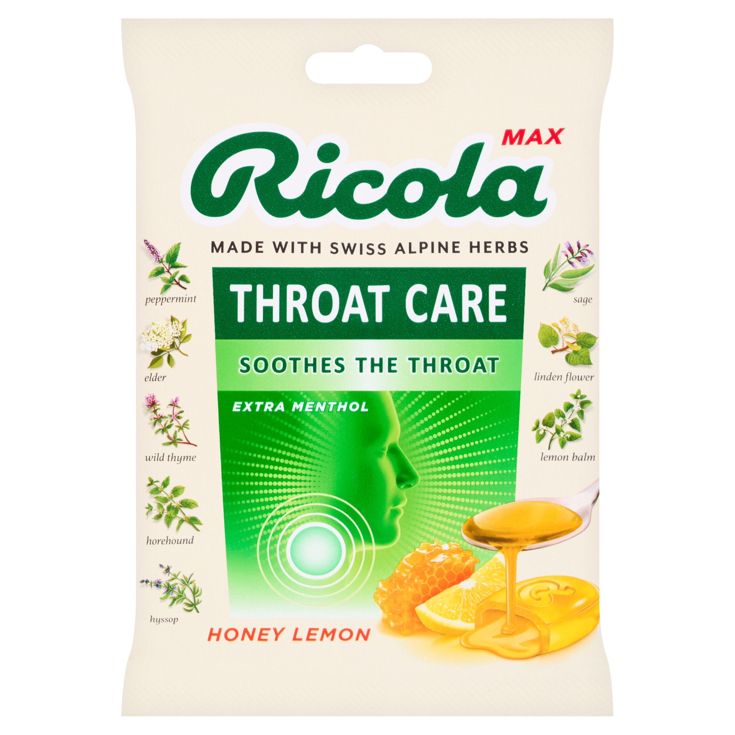 Ricola Max throat care Honey Lemon cough drops 68g