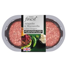 Tesco Finest 4 Jalapeno & Mozzarella Beef Burgers 454g