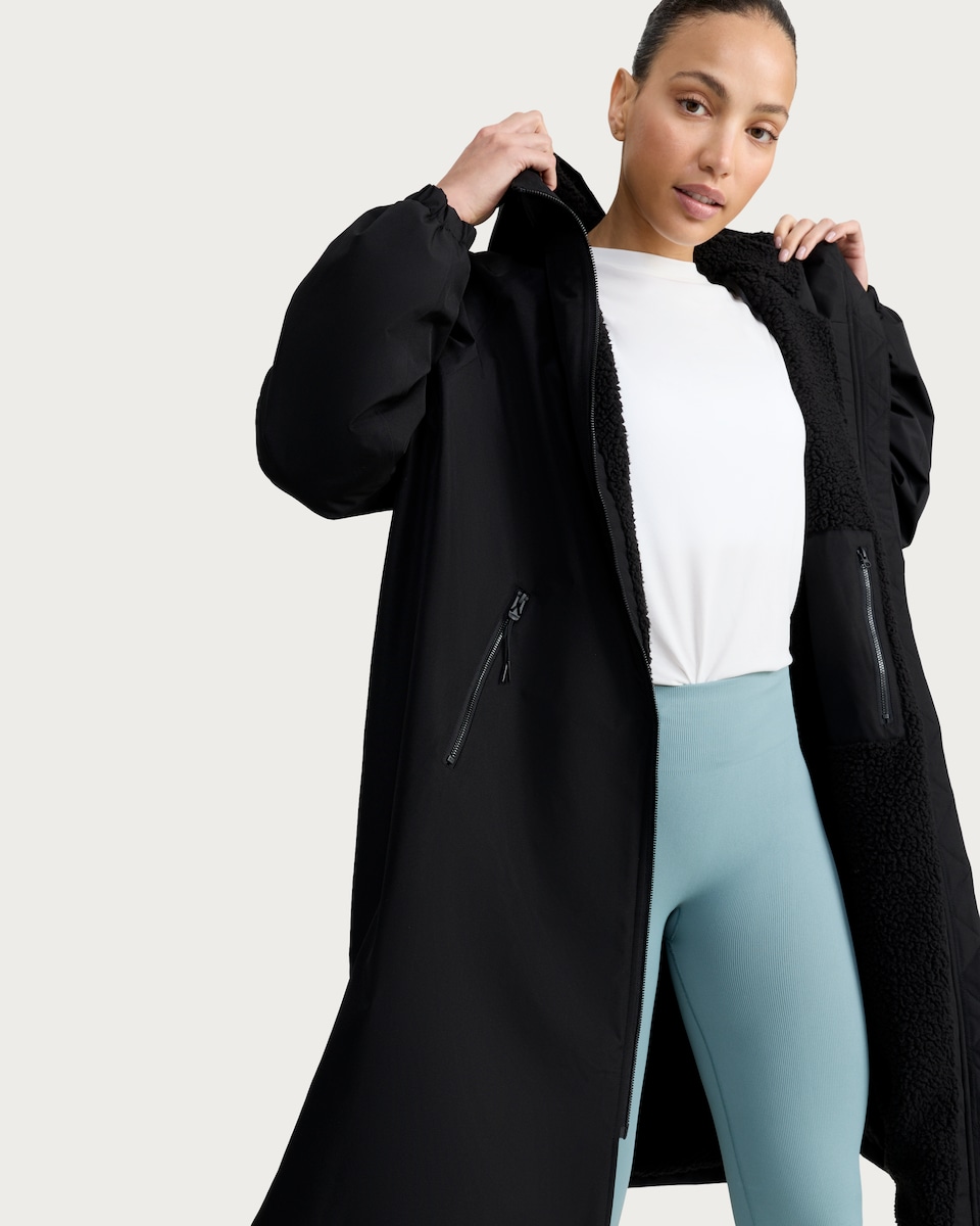 image 1 of F&F Active EVERYWEATHER Waterproof All Weather Robe  in Black